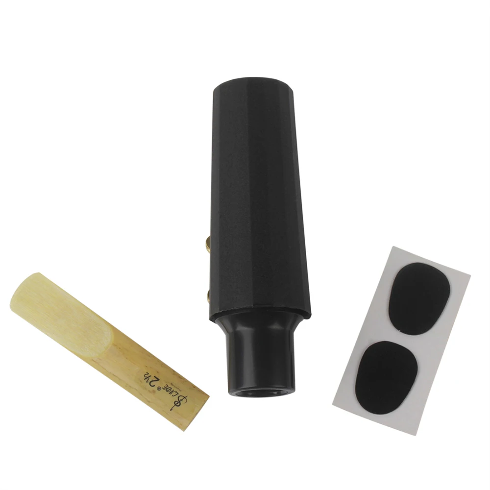 Saxophone Accessories Clarinet Accessories Saxophone Mouthpiece 5 Pcs Set Tenor Alto Soprano Mouthpiece + Cap + Clip Reed Two Tooth Pads Set Woodwind Instrument Accessories
