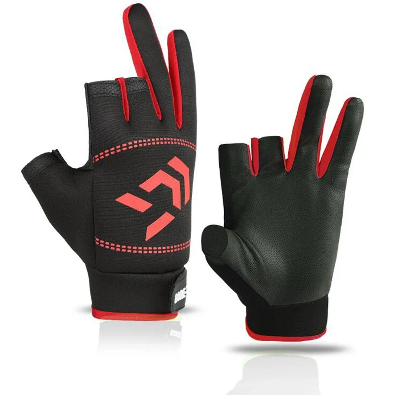 2 Piece Fishing Gloves Men's Summer Sunscreen Stab-Proof Waterproof Lure Fishing Equipment Special Exposed Three-Finger Non-Slip