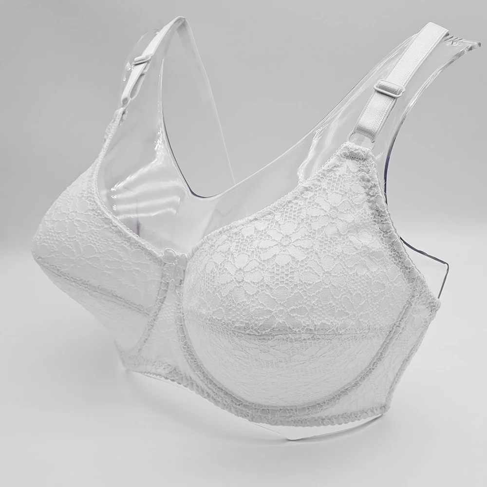 Bra renda putih untuk wanita, BH push up mengecilkan mendukung bralette  ukuran besar nyaman katun underwire santai intim C28