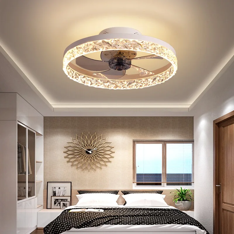 Ventilatore A Soffitto Con Luce LED Dimmerabile E Telecomando – 50W, 4000LM, 6 Velocità, Silenzioso (Modello B 62x13 Cm)