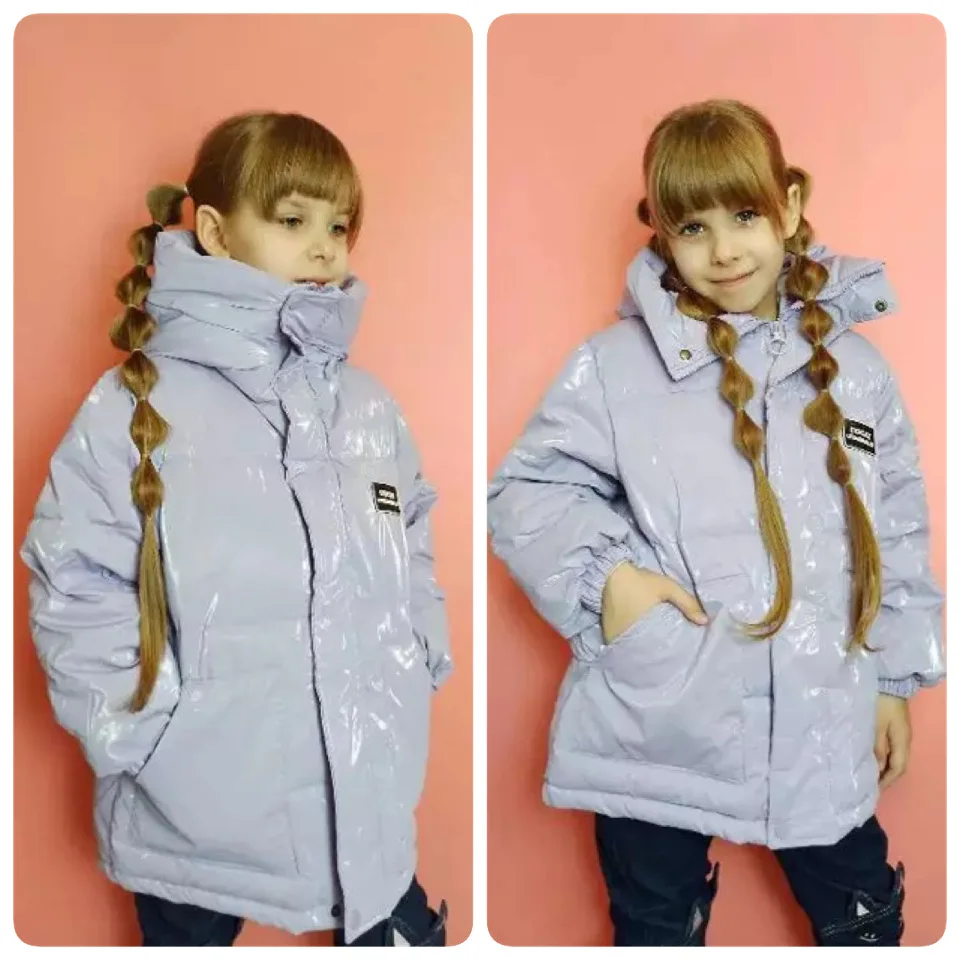 Winter Kids Jacket Down Cotton Padded Coat for Girl Autumn Waterproof Warm Hooded Suit Teen Boy Windproof Glossy Outerwear