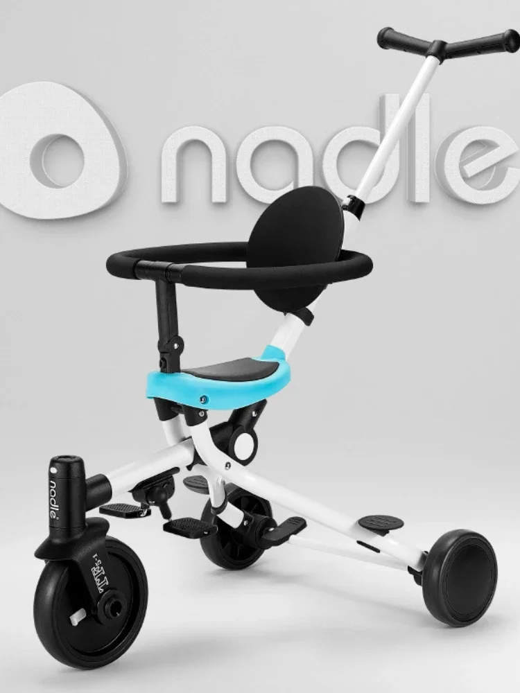 2-in-1 Hand Push Tricycle &ndash; Foldable Lightweight Two-Way Stroller, Multi-Function Child Walking Car, Convertible Baby Pram