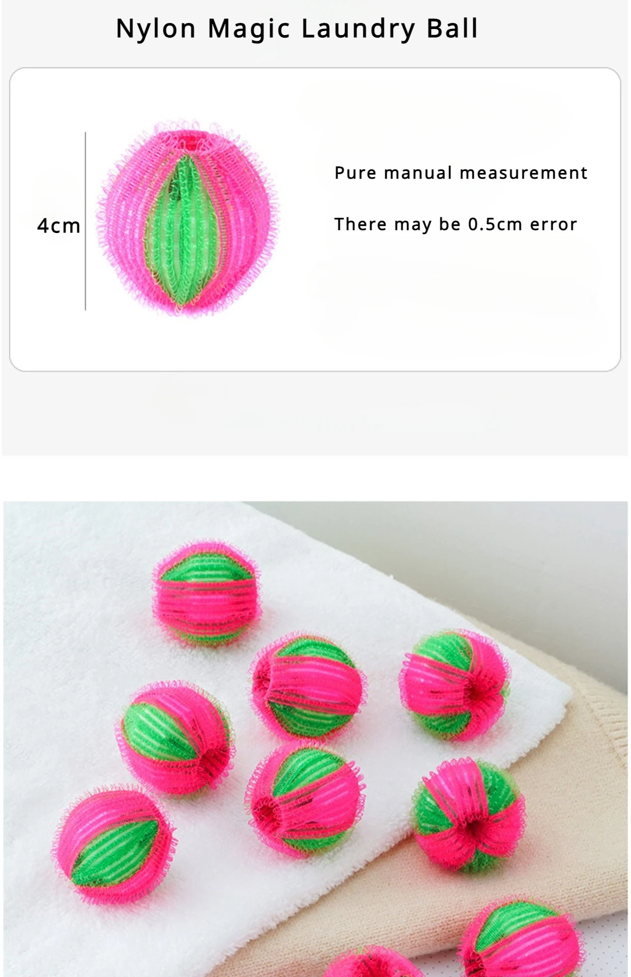 6pcs Nylon Laundry Balls Fabric Softener Anti-tangle Friction Ball for Drum Washing Machine Removes Lint From Clothes Granules laundry ball