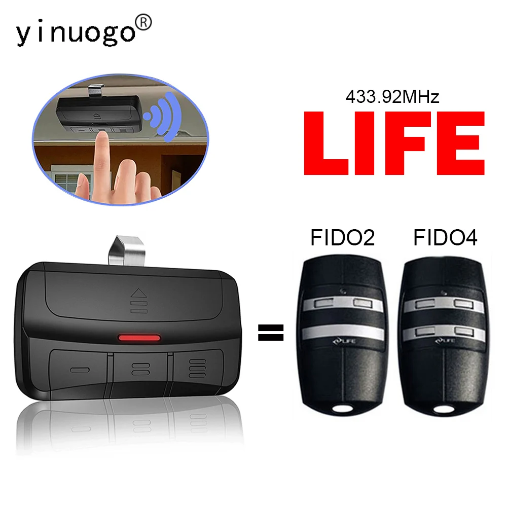 생활 FIDO2 FIDO4 차고 문 원격 제어 433.92MHz 롤링 코드 클론 생활 FIDO4 FIDO2 차고 문 오프너 Comamnd 송신기