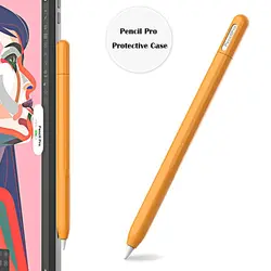 Colorful Anti - Slip Shockproof Silicone Stylus Sleeve - Waterproof Touchscreen Pen Cover (Orange)