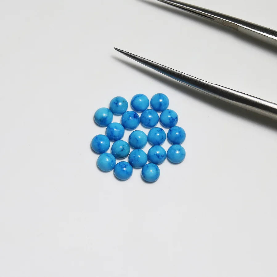 Natural Blue Turquoise (Arizona) Round Shape Cabochon Loose Gemstones in Assorted Sizes From 2mm for Jewellery Making