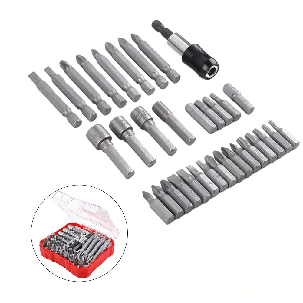 

34Pcs/Set Screwdriver Hexagonal Handle Bit Socket Connecting Rod Repair And Maintain Electronic Electrical Mechanical Hand Tools