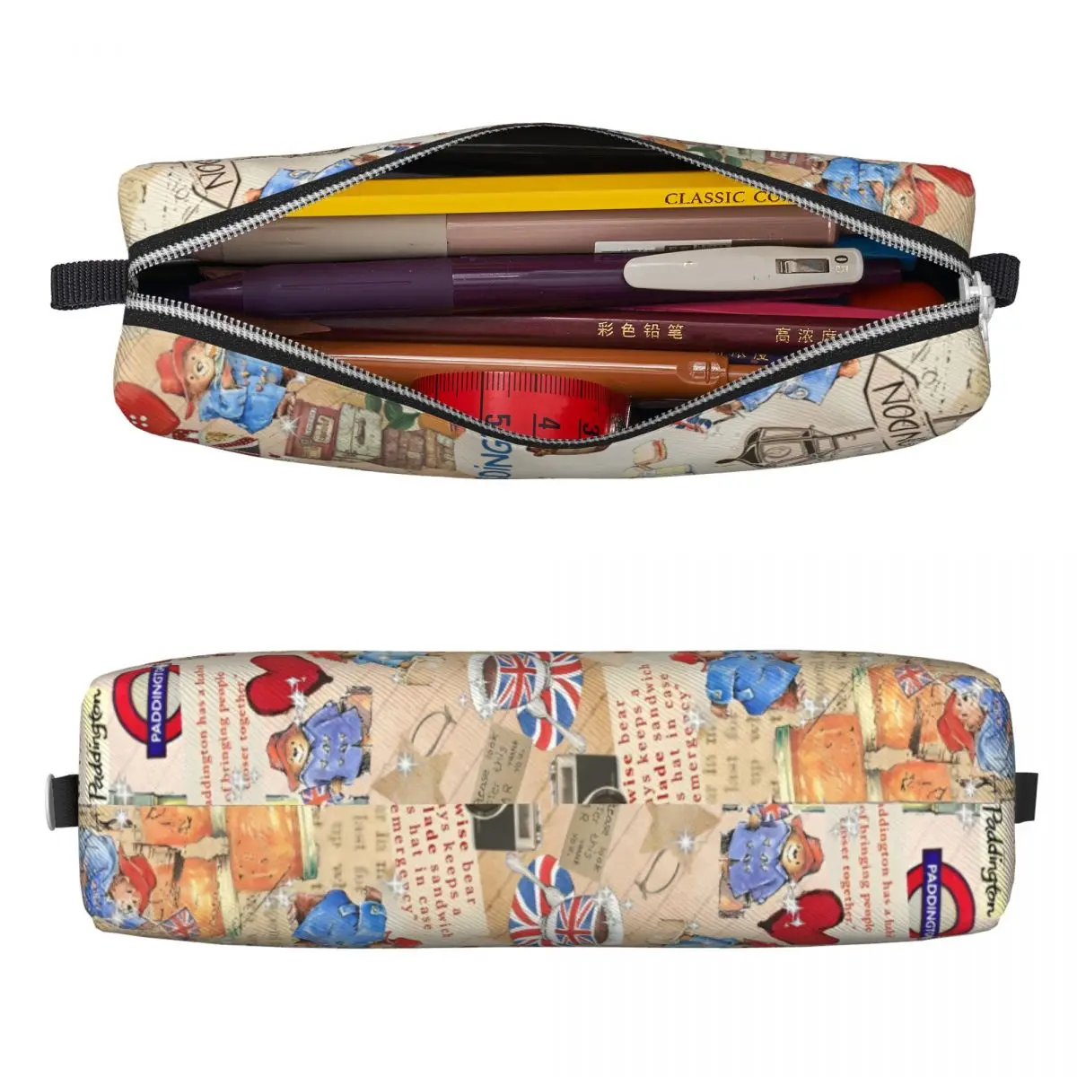 Paddington Brown Bear Pencil Case Britain Cartoon Movie Pencilcases Pen for Student Big Capacity Bag Office Gifts Stationery