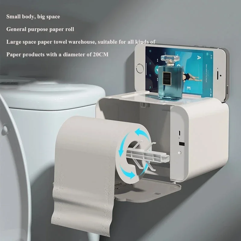 Induction Toilet Paper Holder Shelf Automatic Paper Out Wc Rack Wall-Mounted Toilet Dispenser Bathroom Accessories toilet paper holder