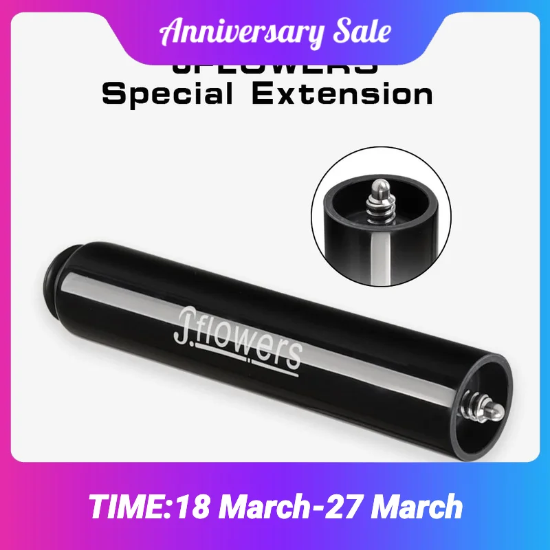Original Jflowers Billiard Extension with Bumper 15.5cm Cue Extension Joint Professional Durable Billiard Accessories