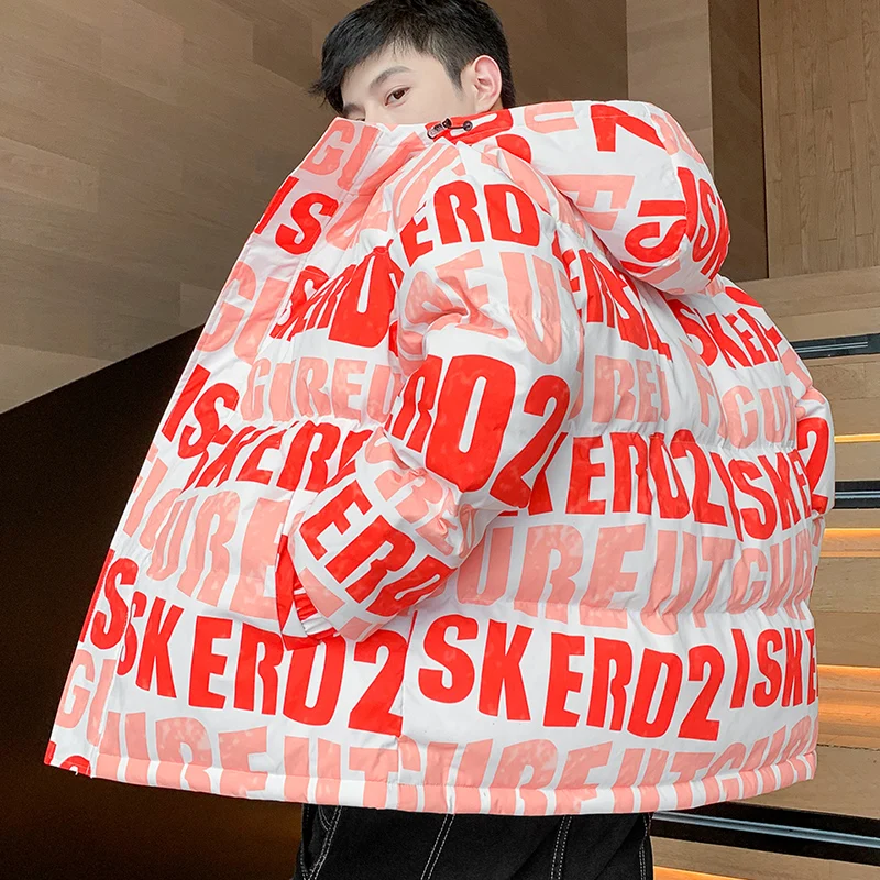 

Женская куртка на хлопчатобумажной подушке 2023 Зимняя мягкая толстая шляпа Parkas Уличная одежда буквенный принт ветрозащитная куртка с теплым хлебом