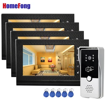 Homefong 7 Inch RFID Home Intercom Video Door Phone Doorbell with Camera Door Access Control Multiple Monitors Unlock Gate 1
