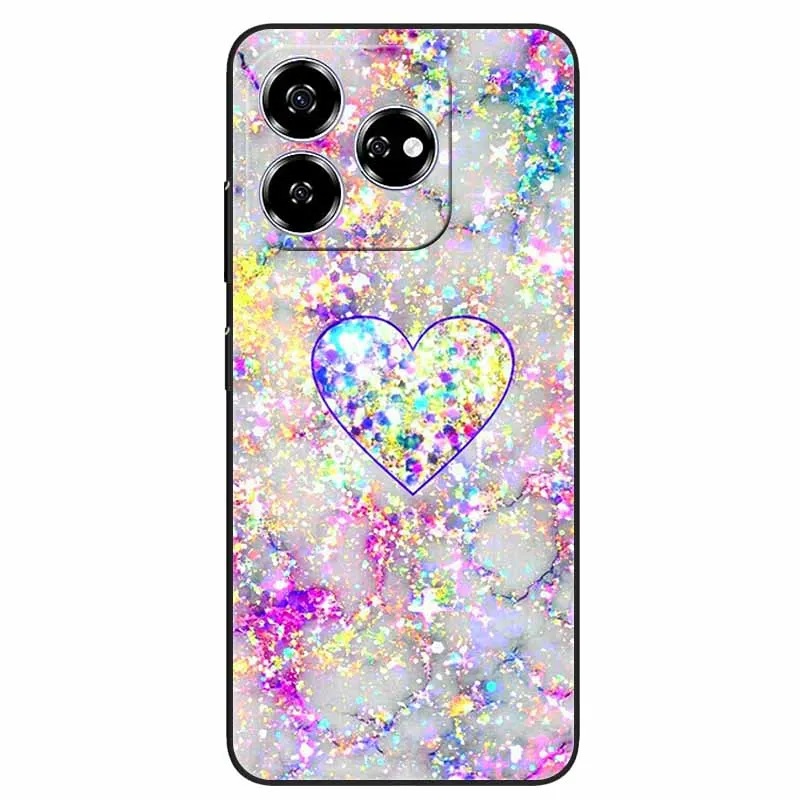 Stylish Black TPU Soft Silicone Phone Cover with Artistic Design