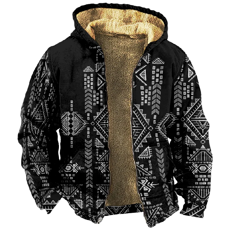 New originality Cotton Coat Hooded Sweater Casual Print Long Sleeve Zipper Sweater Thick Cotton Coat Winter a03