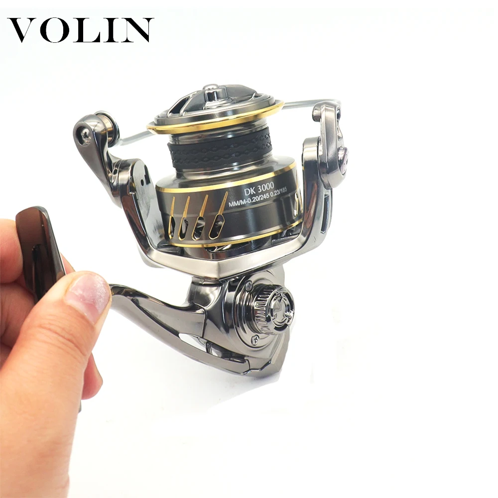 

VOLIN NEW All Metal Structure Fishing Reel 7+1BB 12KG Max Drag 5.7:1 Stainless Steel Bearing Brushed Metal Fishing Reel