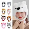 Ear Protection Cartoon Plush Moving Hat Animal Neck Warmer Movable Ears Airbag Cap Animal Earflap Hat Cosplay Party 3