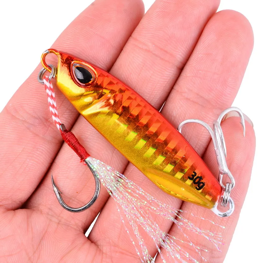 Metal Jig Lure Set 10pc 10g-40g Saltwater Fishing Spoon Trolling Lures