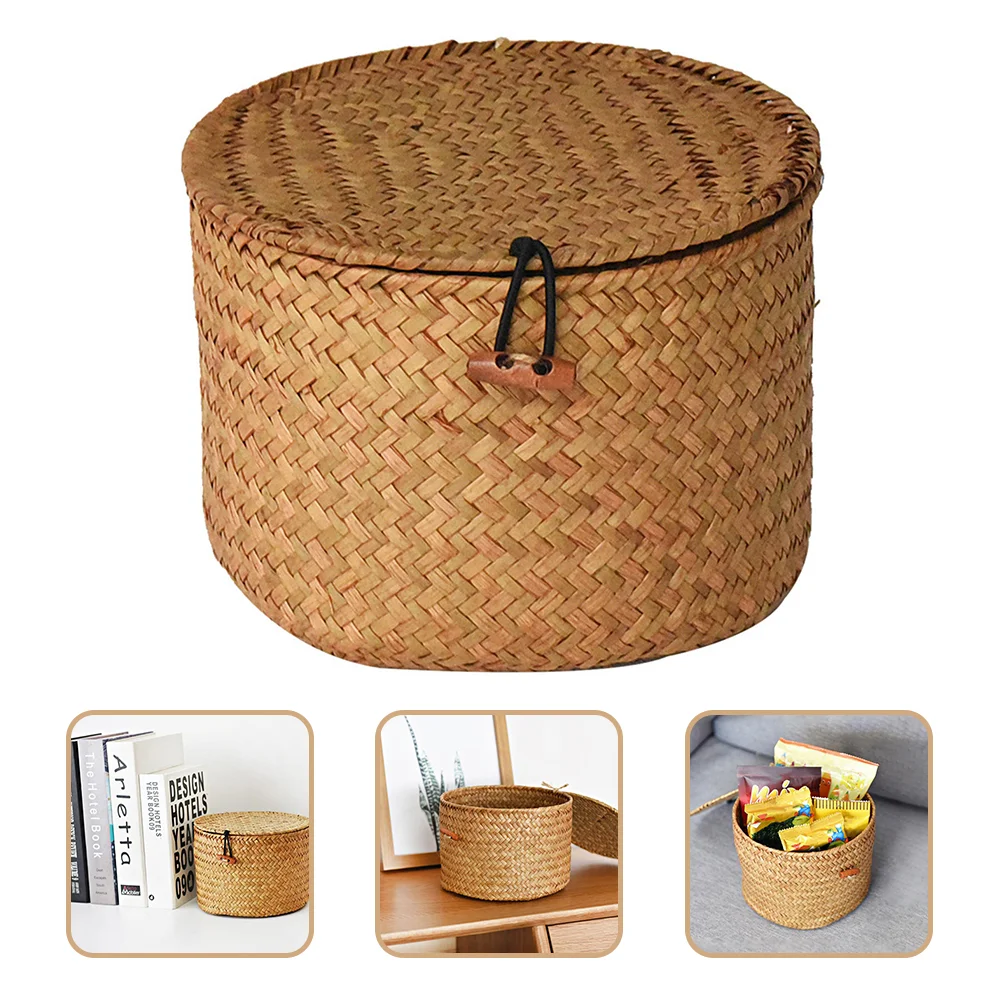 

Storage Box with Lid Round Basket Decorative Baskets for Shelves Dressing Table