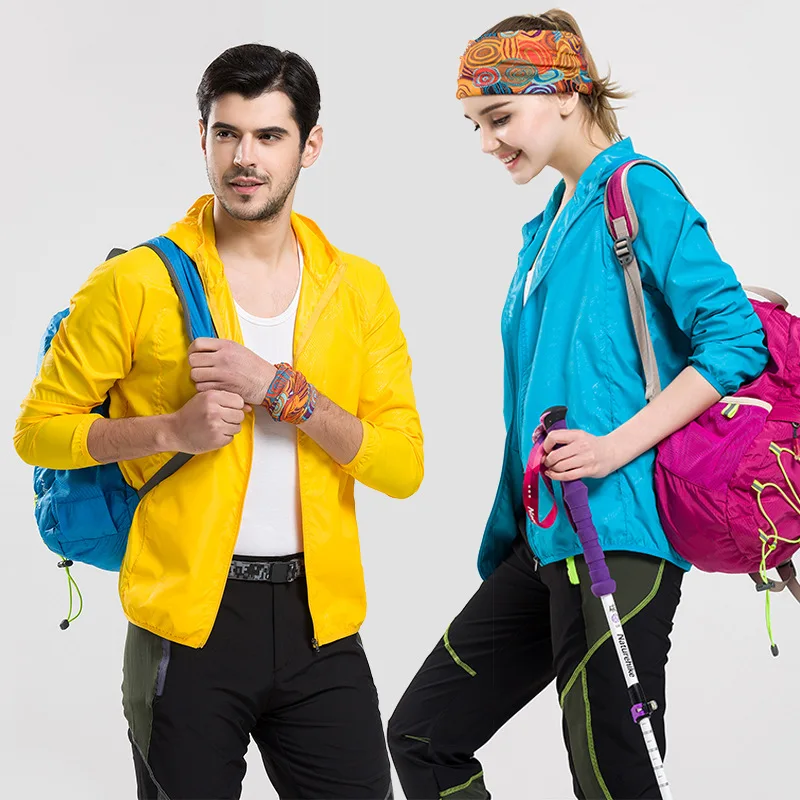 Men Women HikingJacket Waterproof QuickDry Camping Hunting Cycling Clothes SunProtective OutdoorSports Coats Anti UV Windbreaker