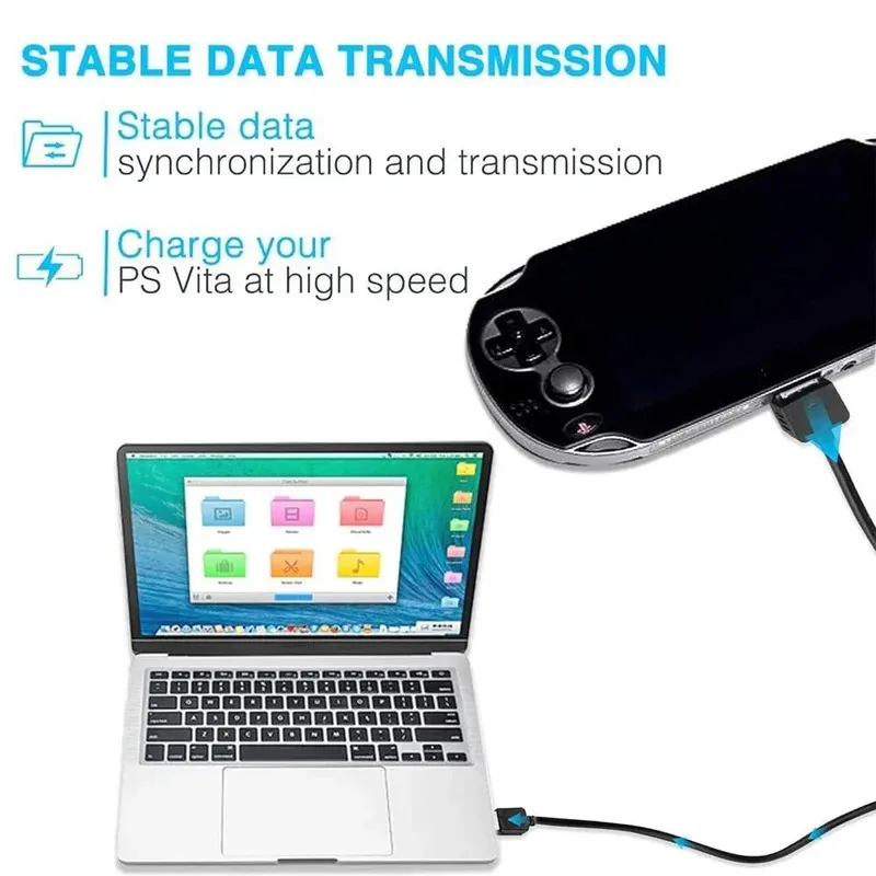 USB 데이터 및 전원 충전 케이블 2 in 1 데이터 동기화 와이어 휴대용 콘솔 1M 게임기 충전 데이터 케이블 (플레이스테이션 비타 1000용)
