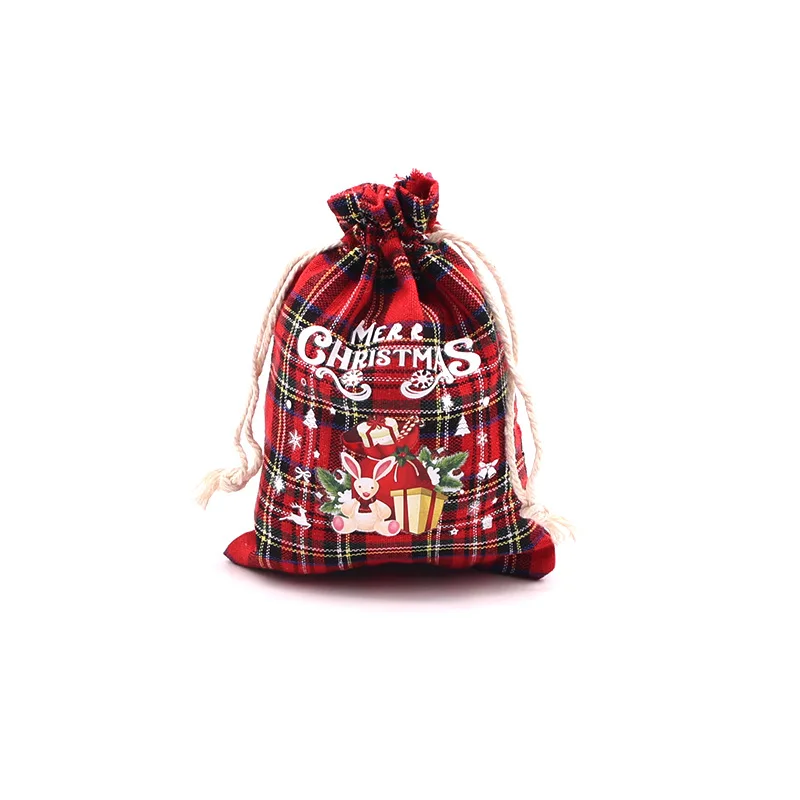 1PC Christmas Gift Bags Small Candy Gift Bag Xmas Drawstring Pouch Party Favor Bags Christmas Party Supplies gift bags christmas gift bags christmas candy packaging