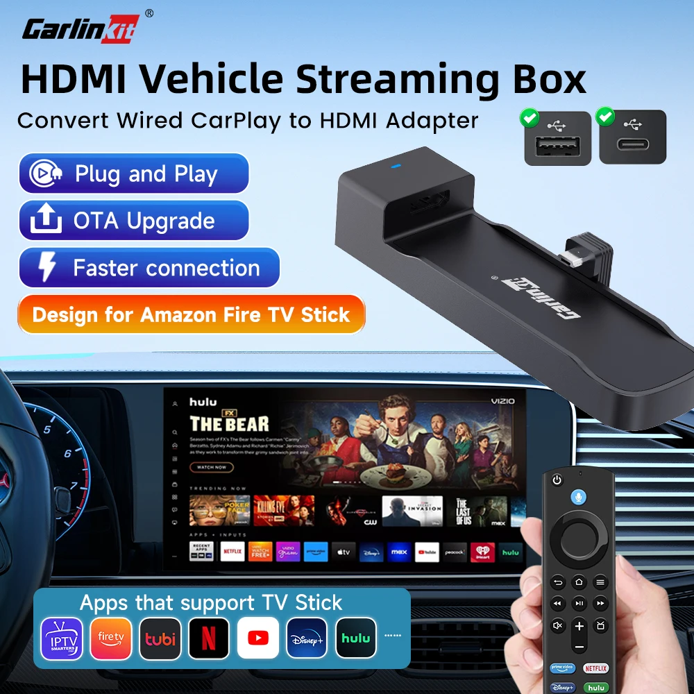 CarlinKit CarPlay-Fire TV StickHDMIアダプター Amazon.com: Carlinkit FireDrive Link - Convert Wired CarPlay