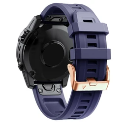 Elegant Silicone Quickfit Watchband Strap for Women - Compatible with Garmin Fenix Series (Dark blue)