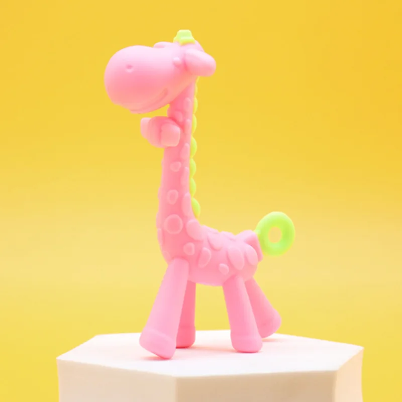 Silicone Teething Toys 1/50pcs Silicone toys baby silicone giraffe teethers children cartoon biting gum baby teething stick toys