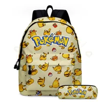 2 pz/set Anime Pikachu Pokemon Stampa Zaino Scuola Pikachu Ragazzi Ragazze Moda Laptop Zaino di Grande Capacità per I Regali 10