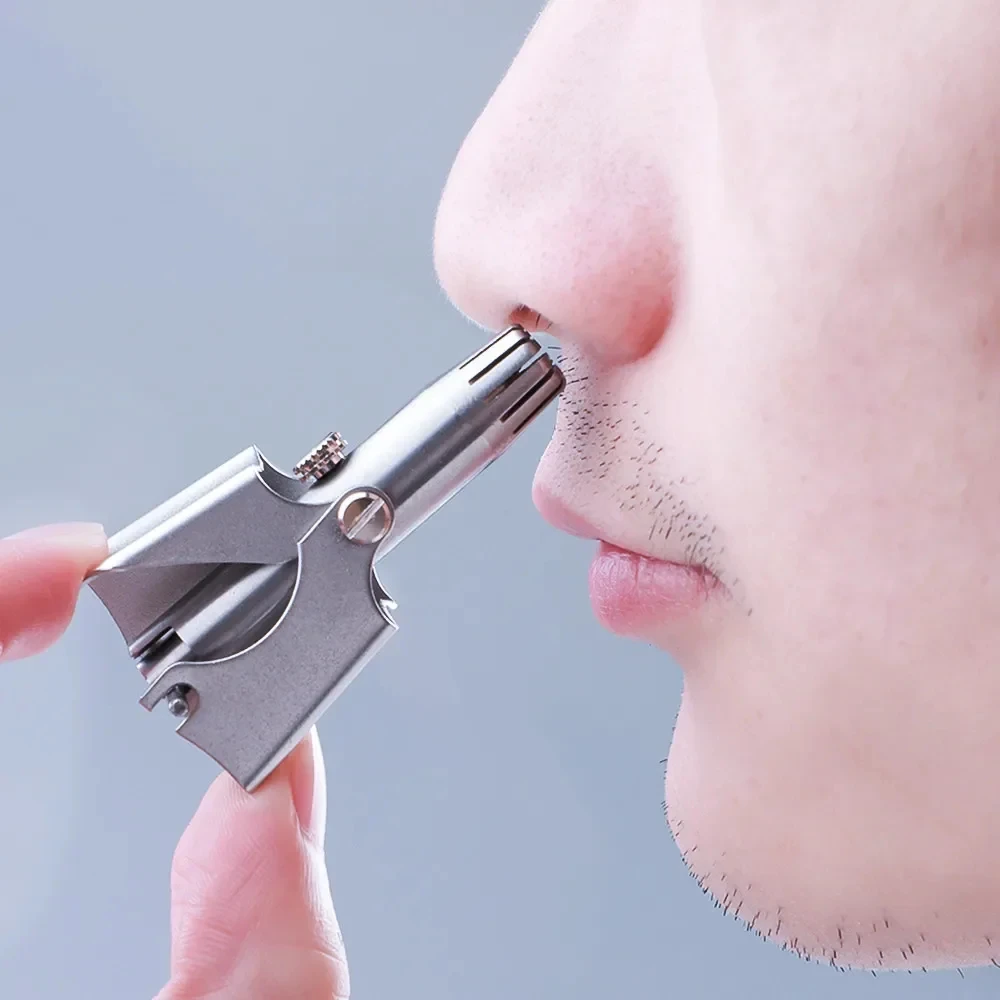 Manual Nose Hair Trimmer Stainless Steel Noiseless Washable for Men and Women