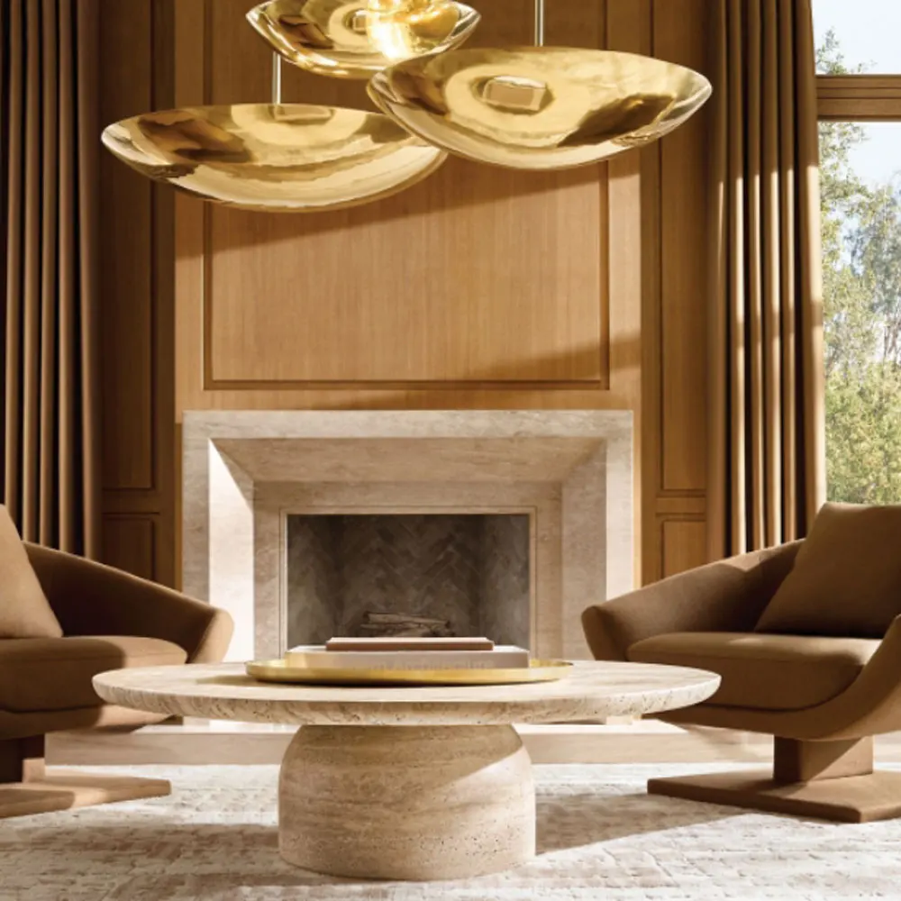 ModernTableDiningRoomFurnitureCupolaCarvedHandcraftedNatural