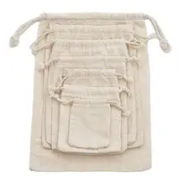 5/10 Pcs/Lot Home Kitchen 130g Natural Cotton Storage Bags Christmas Gift Fabric Package Plain Drawstring Pouches 15x20/20x30cm 1