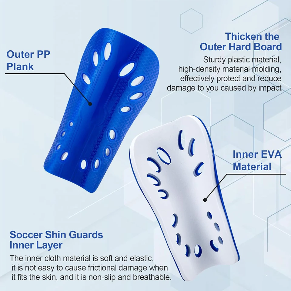 Loogdeel Football Shields Soccer Shin Guards Kits for Children Man 1 Pair Protective Gear Breathable Plastic Safety Shin Pads