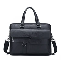 Briefcase Men s Business Handbag Vegan Leather 14 inch Laptop Bags Multifunction Shoulder bag Working Office