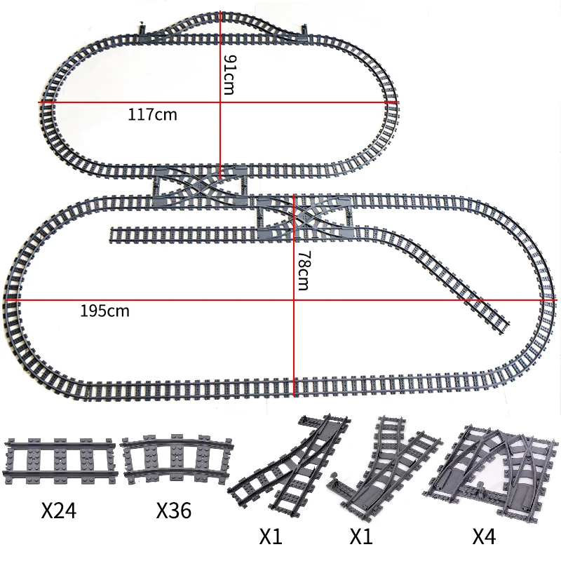 Building Block Spiral Train Set Layout