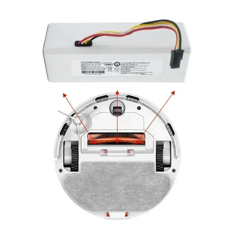 100% Original Robot Battery 1C P1904-4S1P-MM for Xiaomi Mijia Mi Vacuum Cleaner Sweeping Mopping Robot Replacement Battery G1 5
