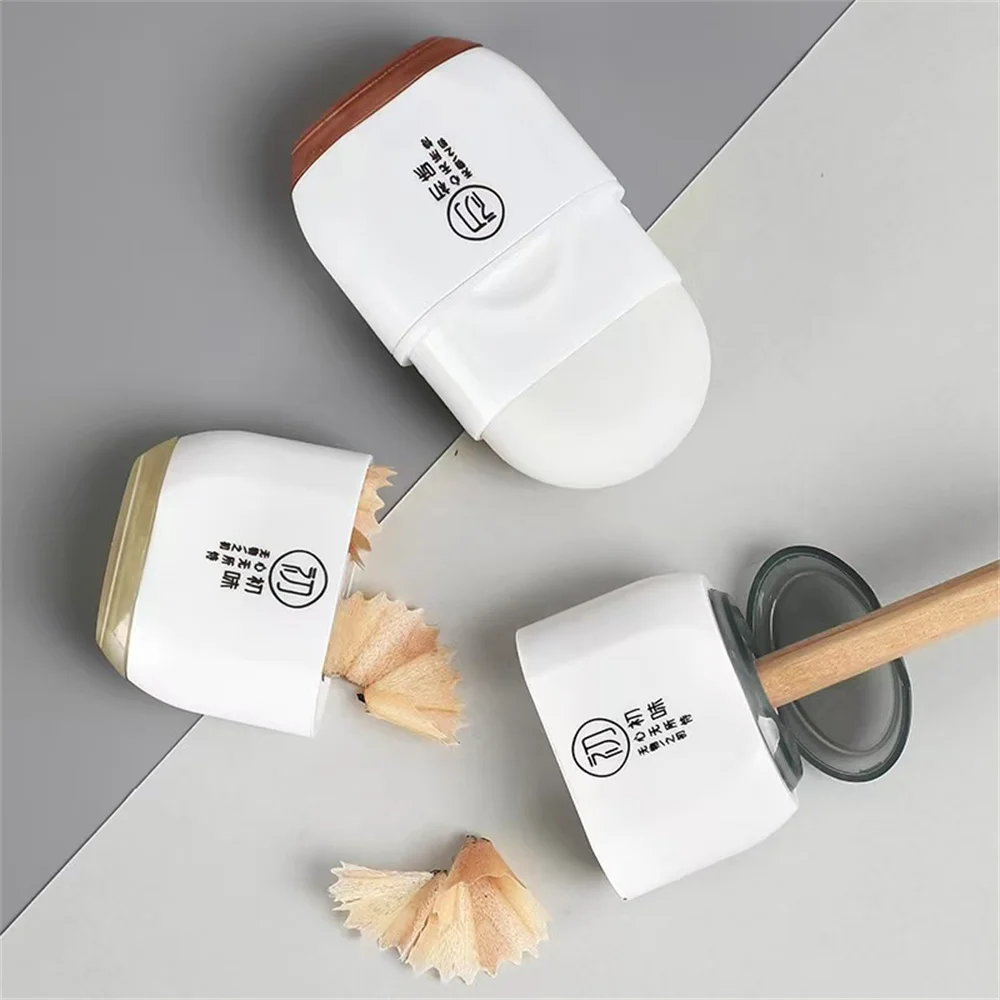 1pc Random Multifunctional Creative 2-in-1 Pencil Sharpener Eraser With Protective Cap For Students And Office Use