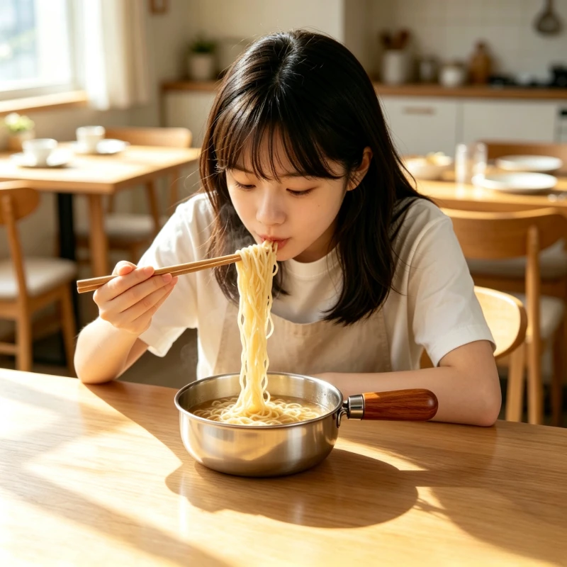 캠핑용 스테인리스 우유냄비 (나무 손잡이 포함), 휴대용 소형 냄비, 인덕션 사용 가능, 미끄럼 방지, 야외 요리용