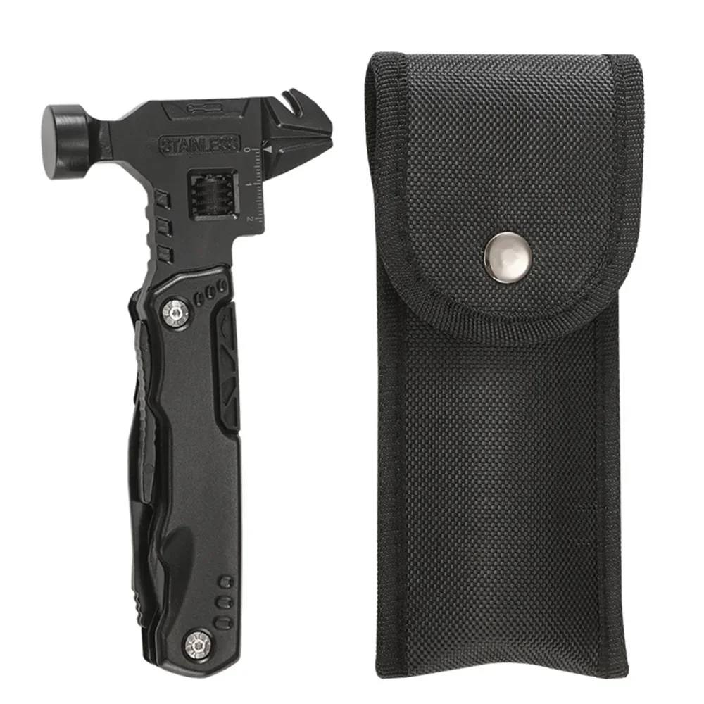 Multi Functional Adjustable Open-end Wrench Combination Universal Folding Pliers Hammer EDC Tool for Camp Outdoor Survival 6