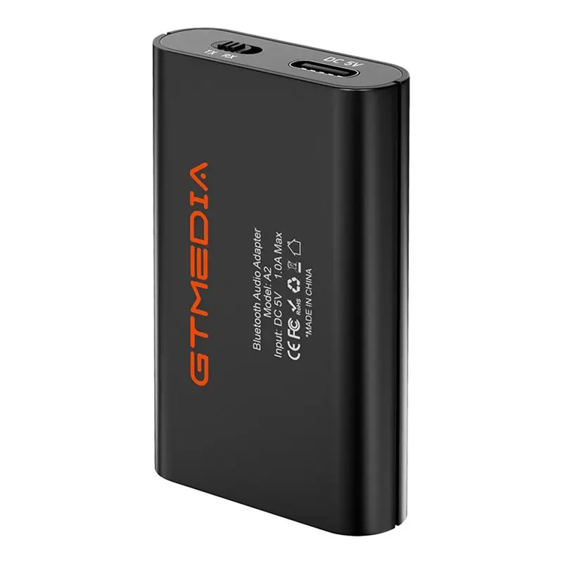 GTMEDIA A2 오디오 어댑터 블루투스 5.1 수신기 및 송신기 플러그 앤 플레이(3.5Mm 오디오 케이블 RCA 포함)