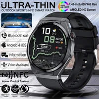New Ultra Thin Smart Watch Men AMOLED 466*466 HD Pixel Display Always Show Time Waterproof Call Reminder Smartwatch For huawei