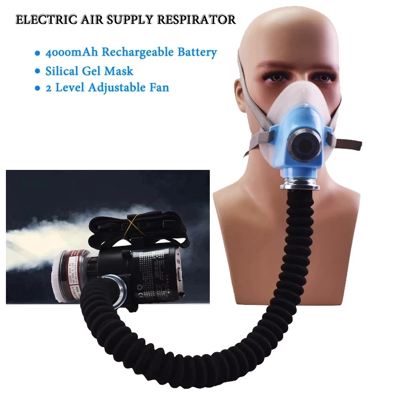 

Electric air supply type Adem Chemische Respirator Silicagel Gas Masker Voor Lassen Spuiten Schilderen Polijsten Werk Veiligheid