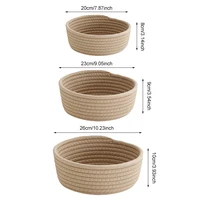 Sundries Storage Baskets Cartoon Hand Woven Kids Toys Desktop Organizer Box Tassels Laundry Baskets Makeup Cosmetic Accessories 3