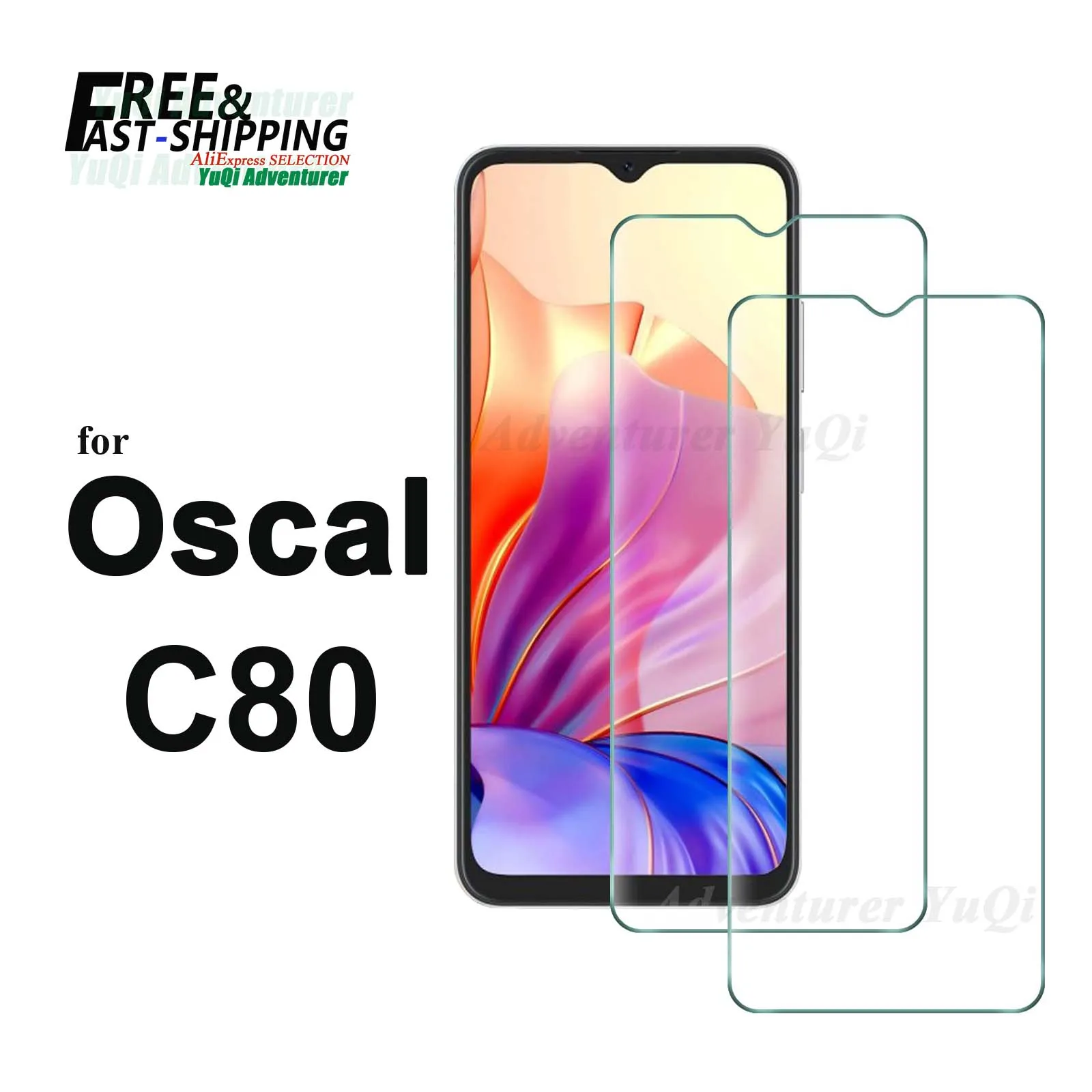 Protetor de tela para Blackview Oscal C80 Vidro temperado HD Cristal de alumínio alto 9H Caso amigável
