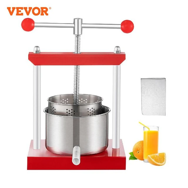 VEVOR Pressoir à Fruits Manuel 5 L Pressoir à Vin en Inox Presse-Fruits  Manuel Baril