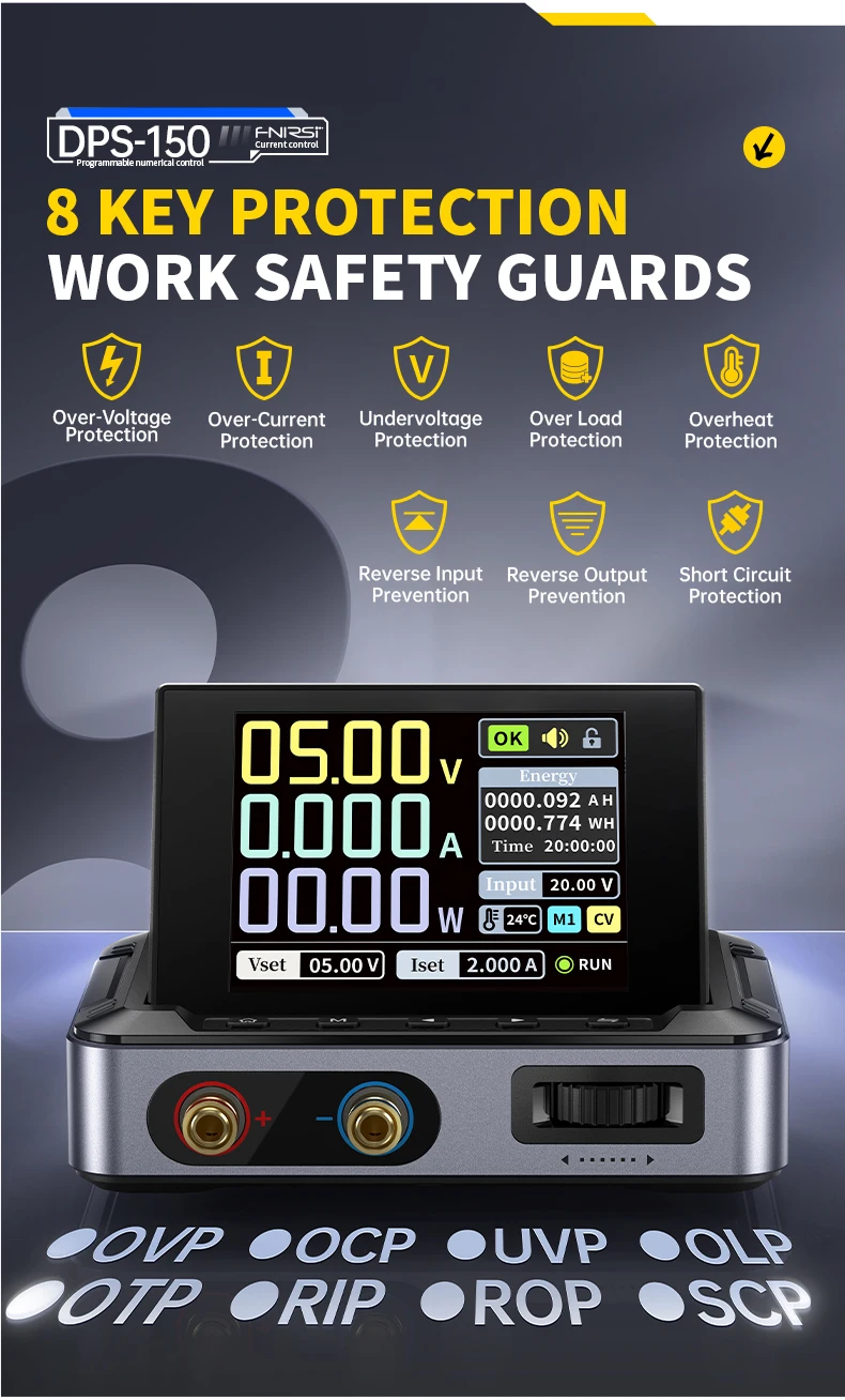 Description Picture 5 of itemFNIRSI DPS-150 Programmable CNC DC Power Supply 30V 5A Adjustable Voltage Regulated Laboratory Bench Switching Power Supply