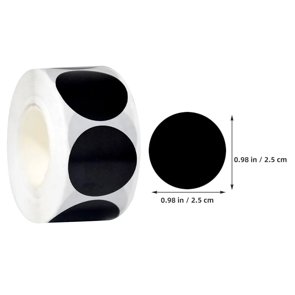 2Pcs 25Mm 검정색 라운드 도트 스티커 구리판지 영구 방수 쓰기 라벨 색상 코딩 사무실 학교 식료품 저장실 향신료