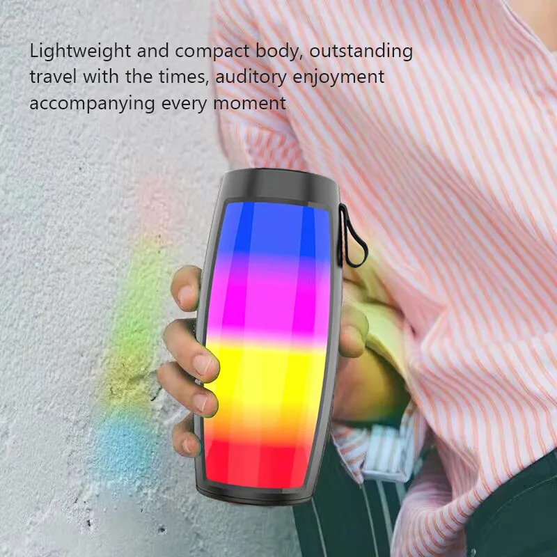 Wireless Bluetooth Speakers Home/Outdoor Portable Small Soundbox Subwoofer Car Audio MP3 Player with Colourful LED Lights Gift