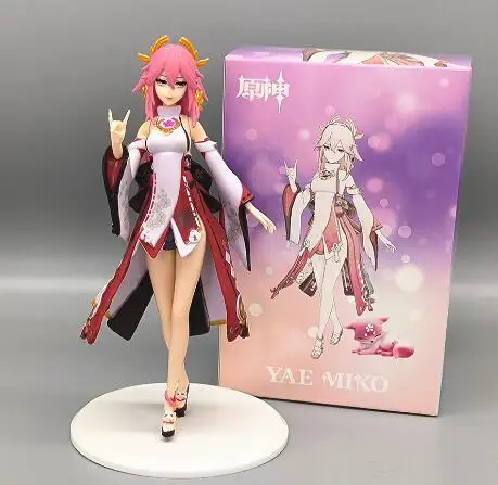 REOZIGN Genshin Impact Figures, Keqing Action Figure 23 cm / 9 pollici Keqing Statua in PVC Collezionabile Desktop Ornamenti Giocattoli Regalo per Anime Fans