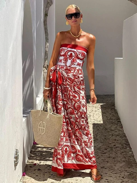 2024 New Ethnic Style Printed One Piece Swimsuit For Women Swimwear And Beach Sarong High Waist Bathing Suit Beachwear Monokini 1